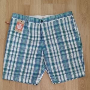 Men's Dockers Plaid Cotton Shorts - Blue & Green